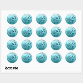 Ombre Glitter Monogram R Steekproefproduct Ronde Sticker (Vel)
