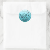 Ombre Glitter Monogram R Steekproefproduct Ronde Sticker (Tas)