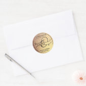 Ombre Glitter Monogram van het Steekproefproduct Ronde Sticker (Envelop)