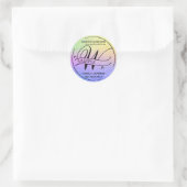Ombre Glitter Monogram W Steekproefproduct Ronde Sticker (Tas)