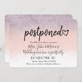 Ombre Glitter New Date Postponement Wedding Kaart