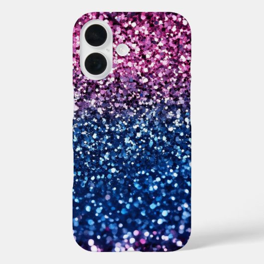Ombre Glitter Paarse Blue Case-Mate iPhone Case (Achterkant)