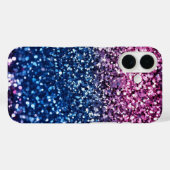 Ombre Glitter Paarse Blue Case-Mate iPhone Case (Achterkant (horizontaal))
