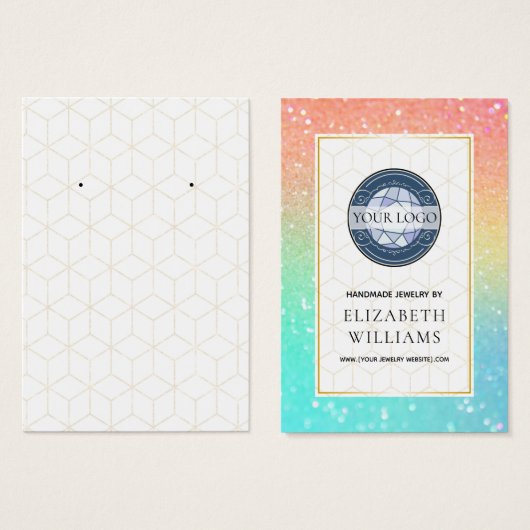 Ombre Glitter Rainbow die DisplayCard verdient Visitekaartje (Voorkant /achterkant)