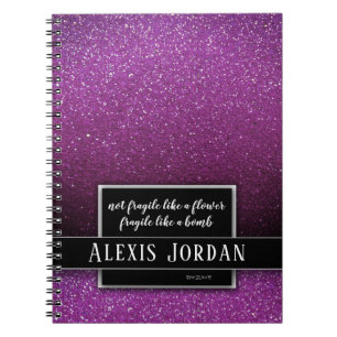 Ombre Glitter reserveert feministische Quote Girl  Notitieboek