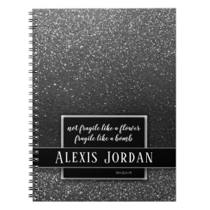 Ombre Glitter reserveert feministische Quote Girl Notitieboek