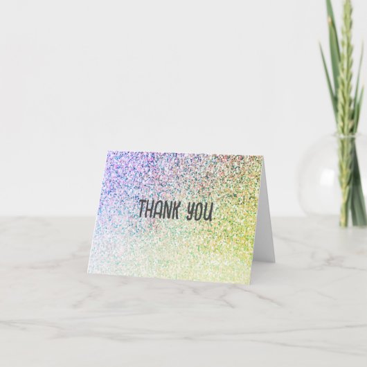 Ombre Glitter Unicorn Bedankkaart (Voorkant)