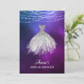 *~* Ombre Glitter Vrijgezellenfeest Gown Bruidsjur Kaart (Staand voorkant)