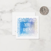 *~* Ombre Glitter YOU ROCK AP62 Flat Note Kaart Notitiekaartje (Voorkant / Achterkant in situ)