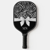 Ombre Glitter Zebra Witte Boog Monogrammed Pickleball Paddle (Achterkant)