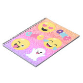 Ombre Glittered OMG Emoji Spiral Notebook Notitieboek (Linkerzijde)