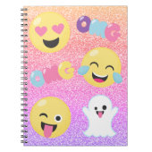 Ombre Glittered OMG Emoji Spiral Notebook Notitieboek (Voorkant)