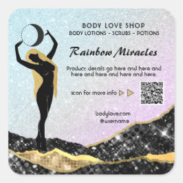 *~* Ombre Goddess Inention Spell AP24 Rainbow Squ Vierkante Sticker