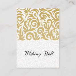 ombre gold and Black Swirling Border Wedding Informatiekaartje