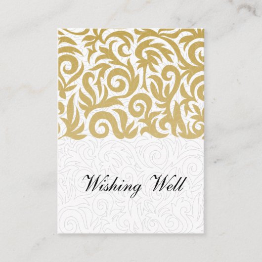 ombre gold and Black Swirling Border Wedding Informatiekaartje (Voorkant)