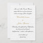 ombre gold and Black Swirling Border Wedding Kaart (Achterkant)