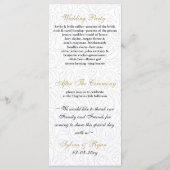 ombre gold and Black Swirling Border Wedding Programmakaart (Achterkant)