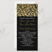 ombre gold and Black Swirling Border Wedding Programmakaart (Voorkant / Achterkant)
