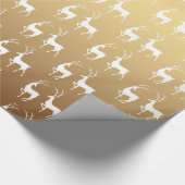Ombre Gold en White Kerstfeestdag Deer Cadeaupapier (Hoek)