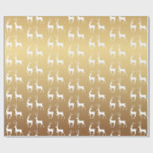 Ombre Gold en White Kerstfeestdag Deer Cadeaupapier (Vlak)