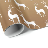 Ombre Gold en White Kerstfeestdag Deer Cadeaupapier (Rol Hoek)