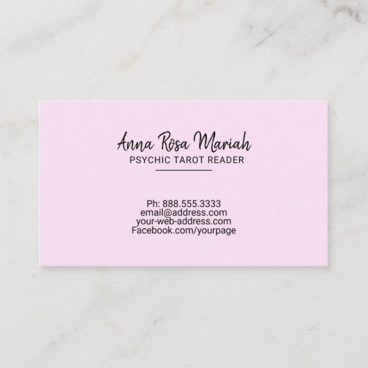*~* Ombre Gold String Lights Pastel Tarot Reader Visitekaartje (Achterkant)