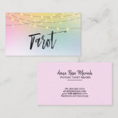 *~* Ombre Gold String Lights Pastel Tarot Reader Visitekaartje (Voorkant / Achterkant)