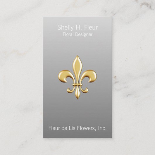 Ombre Golden Fleur De Lis Visitekaartje (Voorkant)