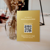 Ombre Goud Minimale QR Code Bruiloft Informatiekaartje