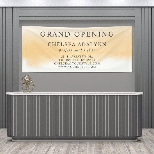 Ombre Goud Waterverf Minimalistische Zakelijke Ban Spandoek