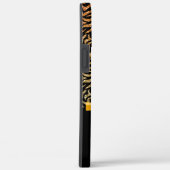 Ombre Gouden Glitter Zebra Strepen Boog Monogram Case-Mate iPhone Case (Achterkant / Rechts)