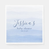 Ombre Gradient Dip Dye Blue Baby shower Servet (Voorkant)