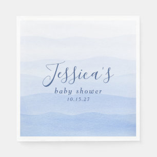Ombre Gradient Dip Dye Blue Baby shower Servet