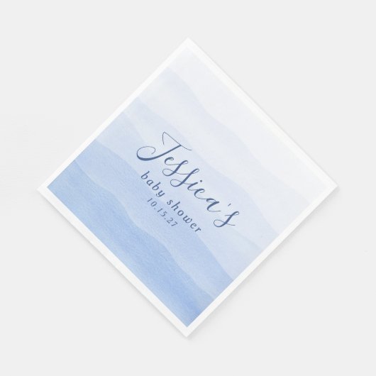 Ombre Gradient Dip Dye Blue Baby shower Servet (Hoek)