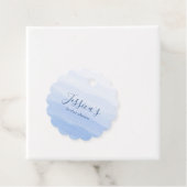 Ombre Gradient Dip Dye Blue Bridal Shower Bedankjes Labels (In situ)