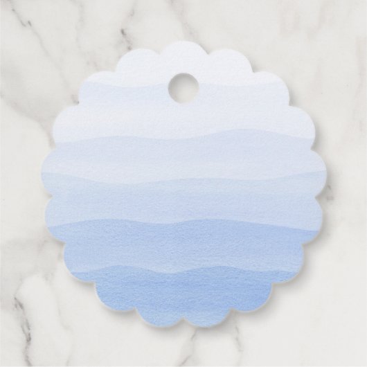 Ombre Gradient Dip Dye Blue Bridal Shower Bedankjes Labels (Achterkant)