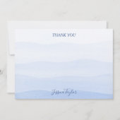 Ombre Gradient Dip Dye Blue Bridal Shower Bedankkaart (Voorkant)