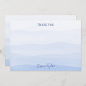 Ombre Gradient Dip Dye Blue Bridal Shower Bedankkaart (Voorkant / Achterkant)