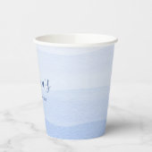 Ombre Gradient Dip Dye Blue Bridal Shower Papieren Bekers (Links)