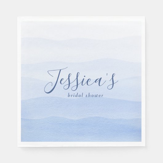 Ombre Gradient Dip Dye Blue Vrijgezellenfeest Servet (Voorkant)