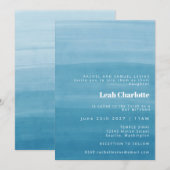 Ombre Gradient Dip Dye Ocean Blue Bat Bar Mitzvah Kaart (Voorkant / Achterkant)