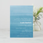 Ombre Gradient Dip Dye Ocean Blue Bat Bar Mitzvah Kaart<br><div class="desc">Aangepaste ombre gradiënt dip Dye Ocean Blue Bat of Bar Mitzvah Invitation</div>