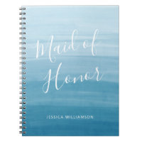 Ombre Gradient Dip Dye Ocean Blue Maid of Honor