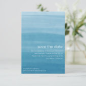 Ombre Gradient Dip Dye Ocean Blue Save The Date (Staand voorkant)