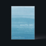 Ombre Gradient Dip Dye Ocean Blue Save The Date<br><div class="desc">Aangepaste ombre-gradiënt kleurstof oceaanblauw opslaan Datum</div>