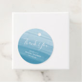 Ombre Gradient Dip Dye Ocean Blue Vrijgezellenfees Bedankjes Labels (In situ)