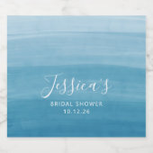 Ombre Gradient Dip Dye Ocean Blue Vrijgezellenfees Likeurfles Etiket (Enkel label)