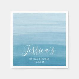 Ombre Gradient Dip Dye Ocean Blue Vrijgezellenfees Servet