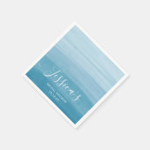 Ombre Gradient Dip Dye Ocean Blue Vrijgezellenfees Servet (Hoek)