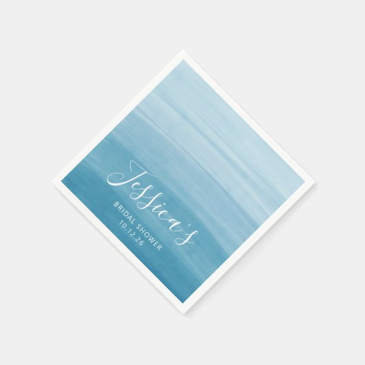 Ombre Gradient Dip Dye Ocean Blue Vrijgezellenfees Servet (Hoek)
